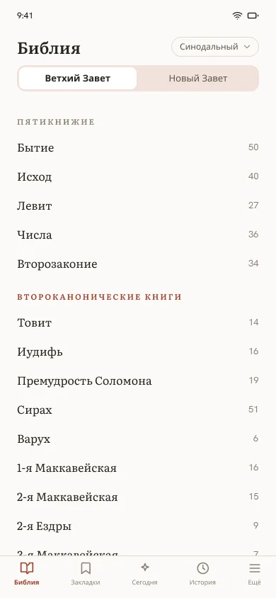 Оглавление с неканоническими книгами